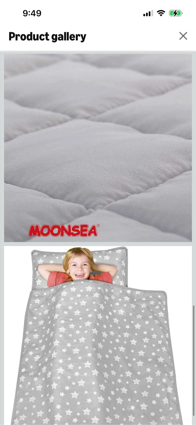 New-MOONSEA Kids Nap Mat with Pillow - Grey Stars - photo 5