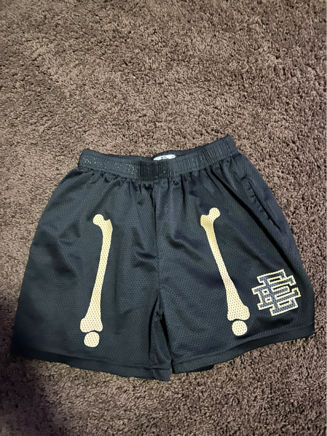 EE Basic Shorts - Black with Bone Graphic - Size M