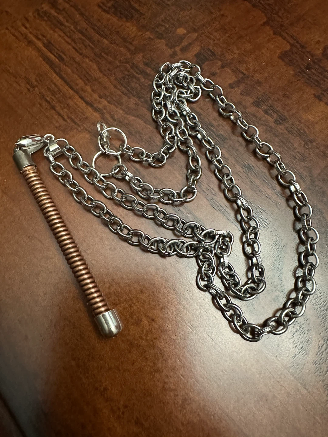 Handmade Silver Chain Necklace and Earring Set - photo 4