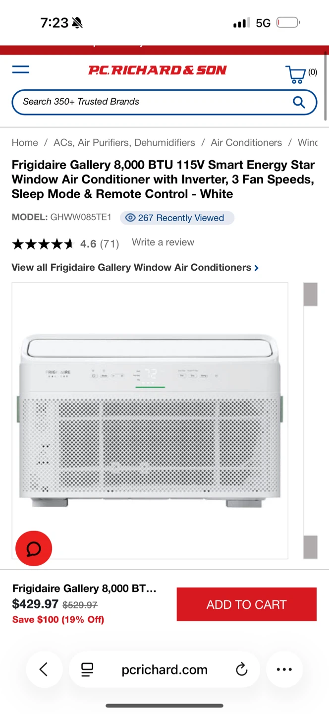 Frigidaire Gallery 8,000 BTU