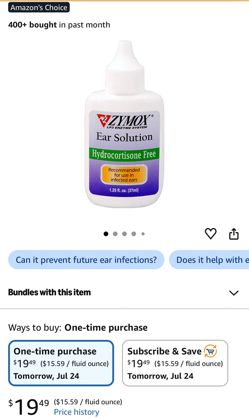 Zymox Ear Solution 1.25 fl. oz.