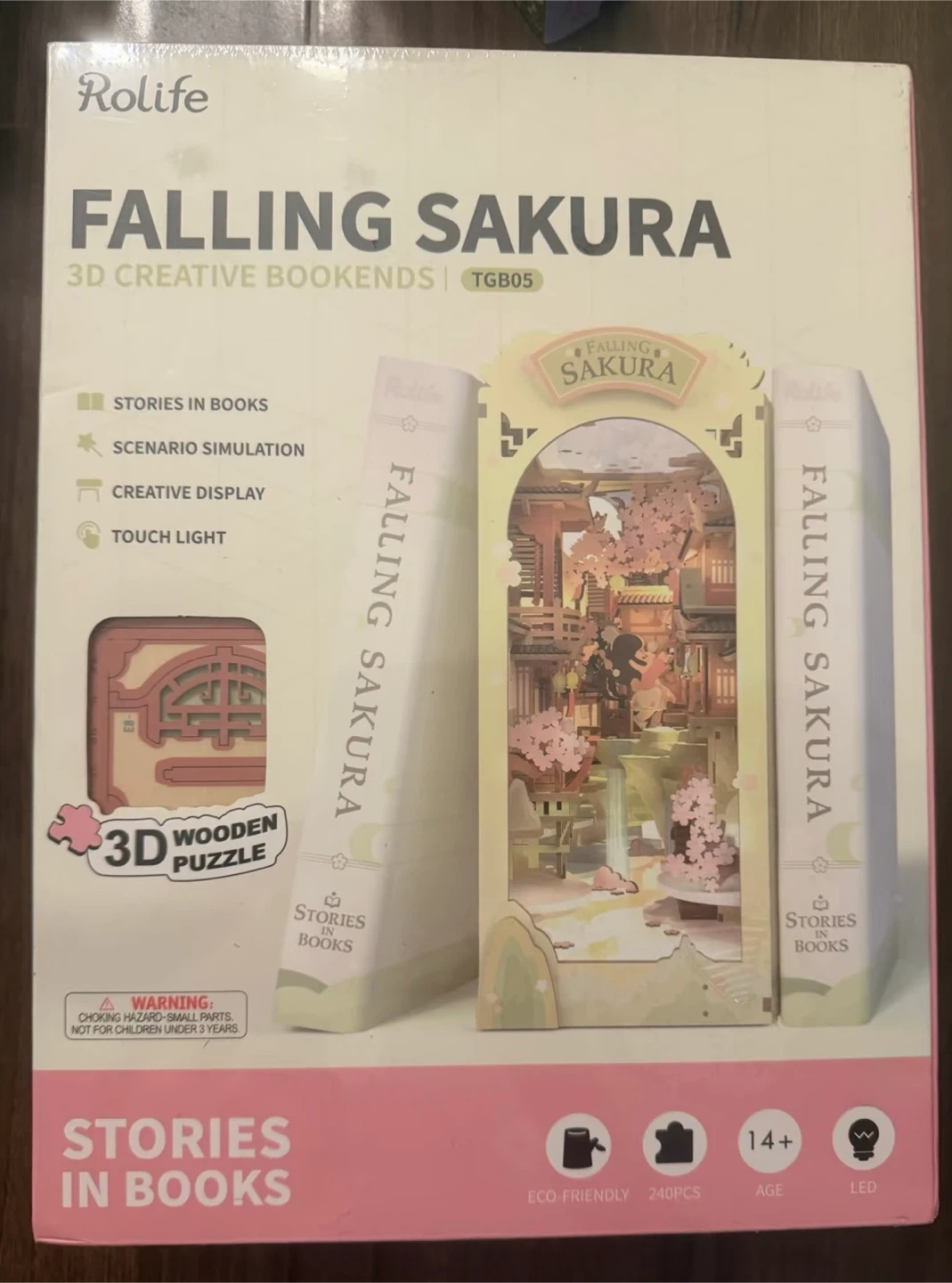 Rolife Falling Sakura 3D Creative Bookends TGB05
