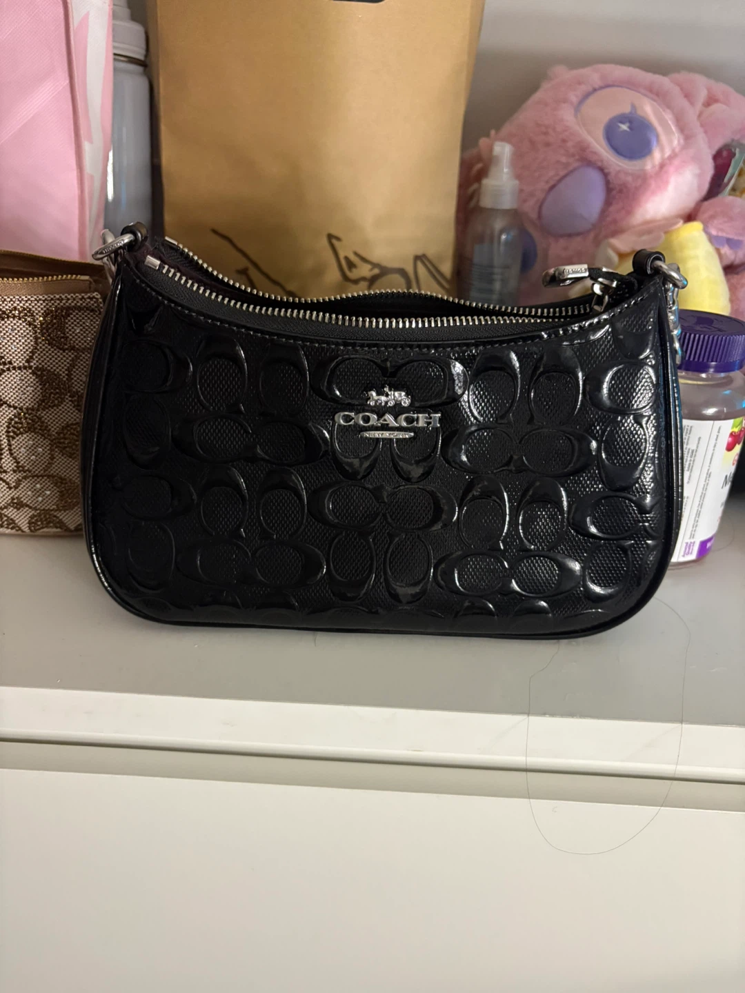 Coach signature leather bag