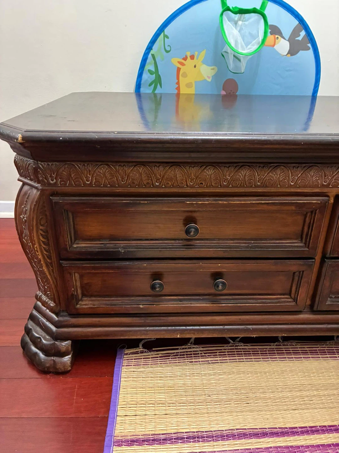 Dark wood coffee table with storage drawers - photo 3