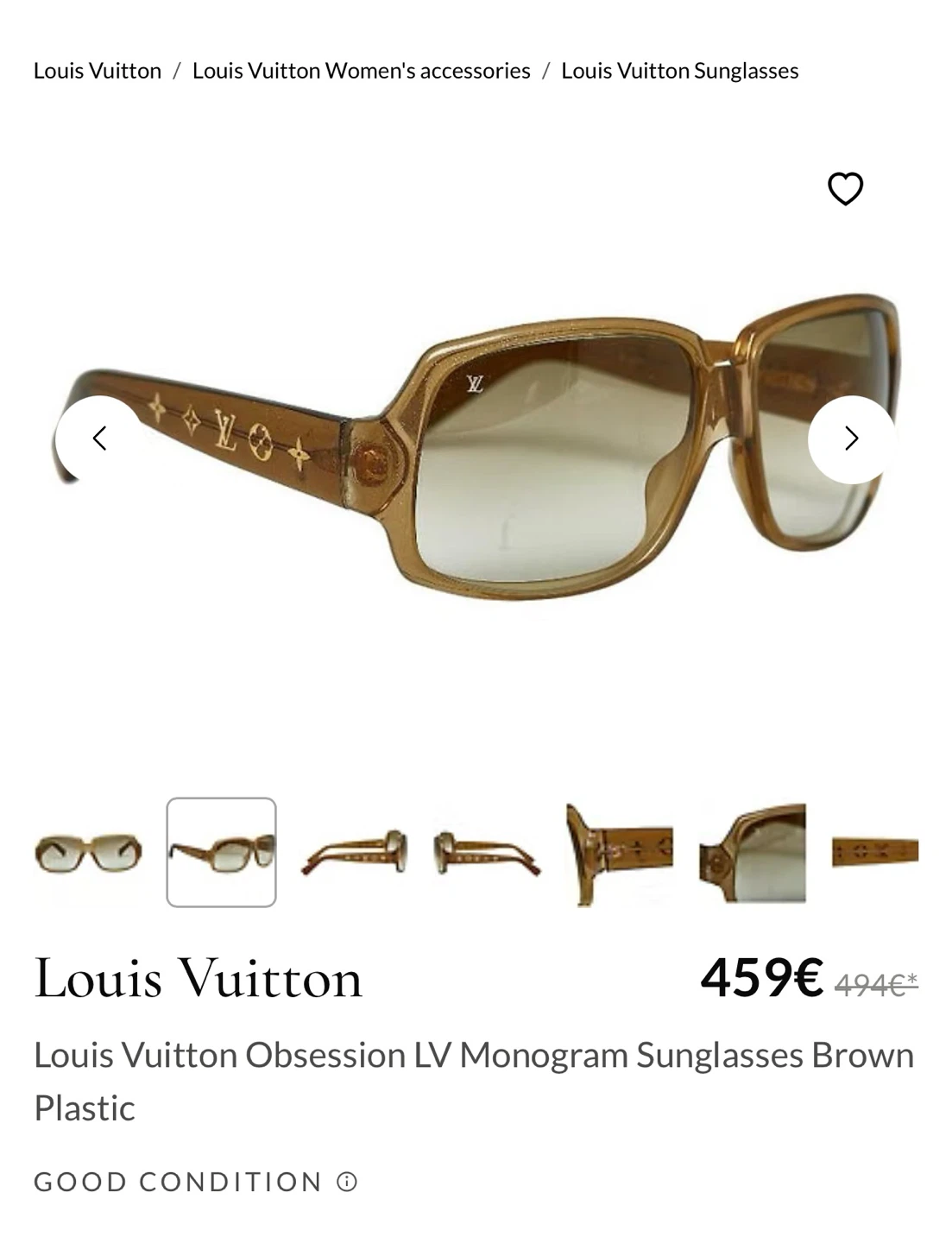(Authentic) Louis Vuitton Obsession LV Monogram Sunglasses Brown - photo 4