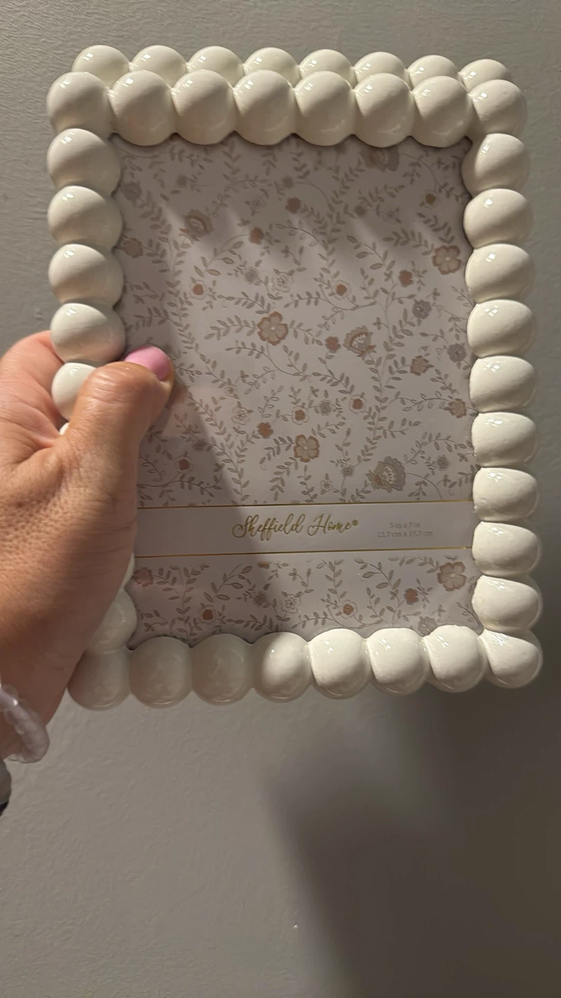 Sheffield Home White Beaded Photo Frame