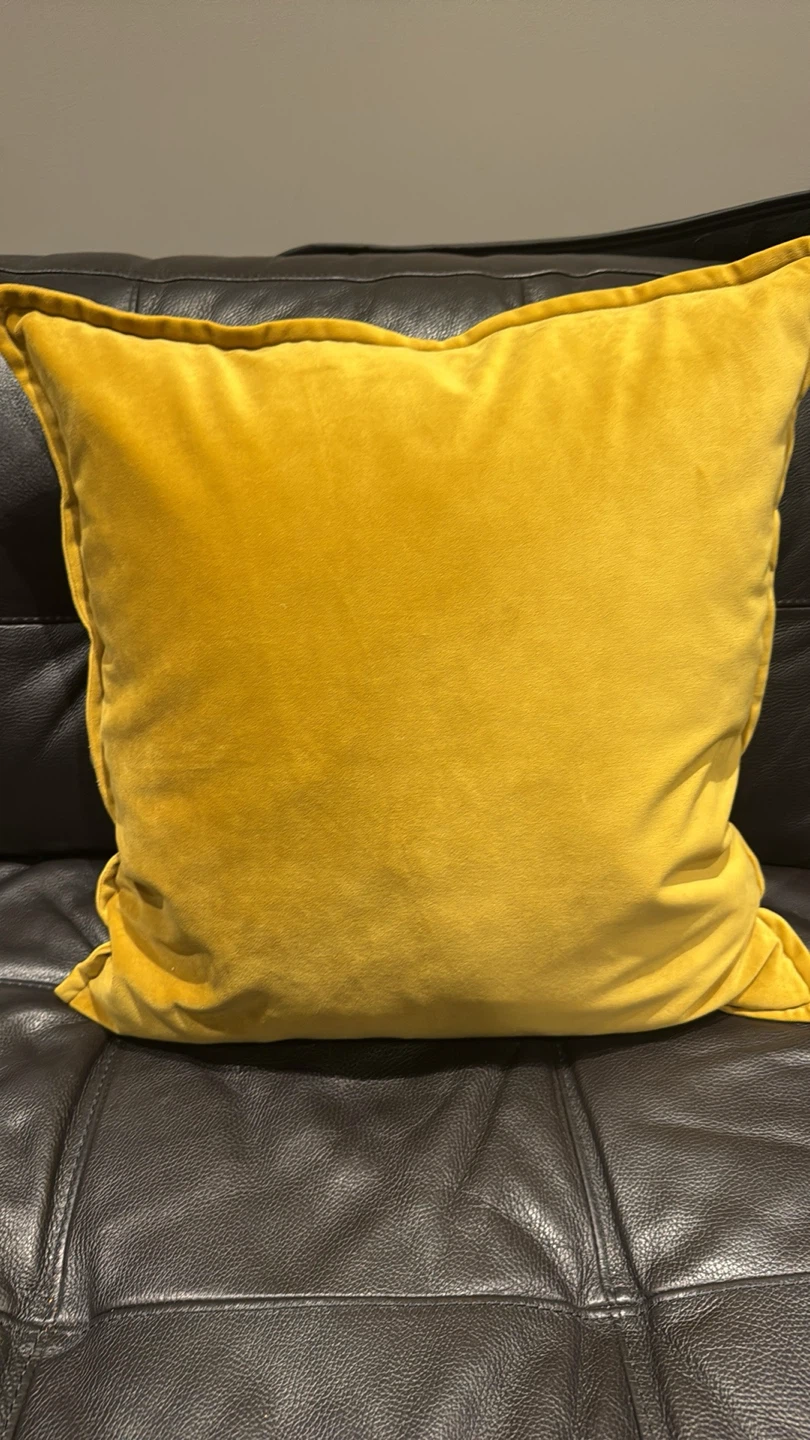 Mustard/Yellow Velvet Throw Pillow