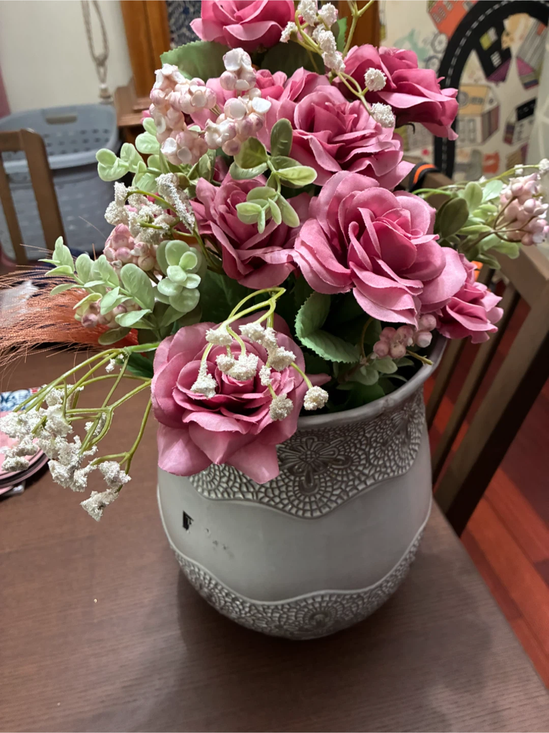 Artificial Rose Floral Arrangement with Vase - photo 2
