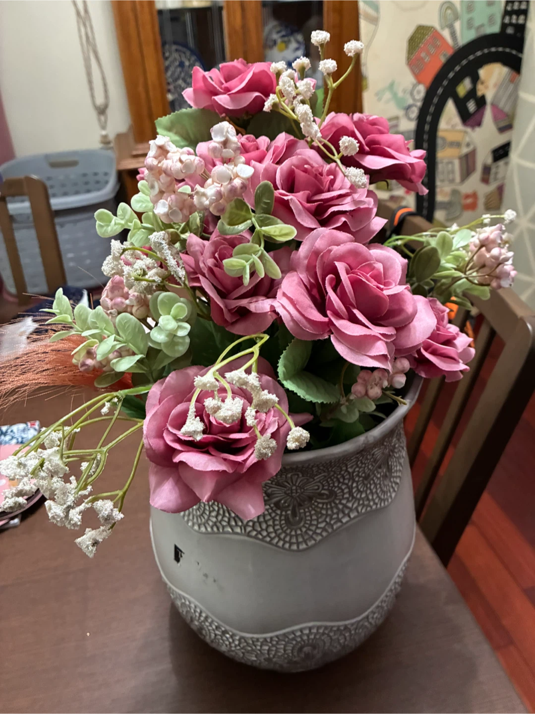 Artificial Rose Floral Arrangement with Vase - photo 5