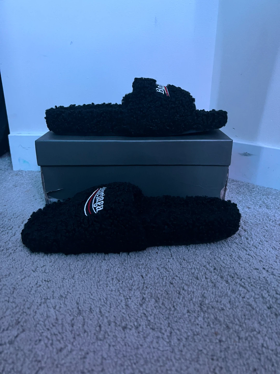 Balenciaga Black Terry Cloth Slides - Size 41 - photo 3