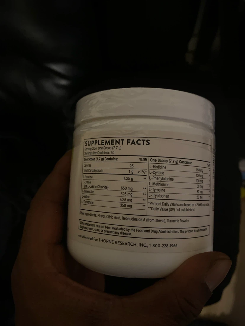 Thorne Amino Complex Lemon Flavored Dietary Supplement 7.7 oz - photo 2