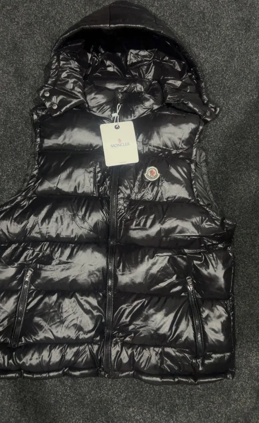 Moncler black down vest