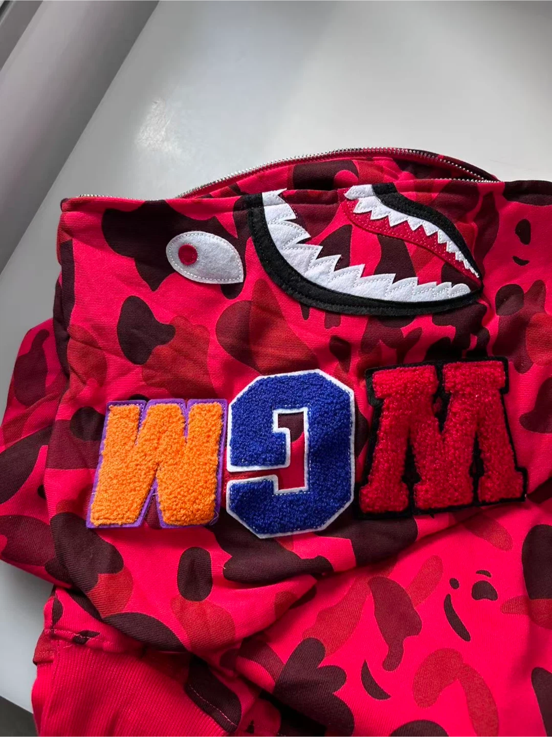 BAPE Shark Full-Zip Hoodie Red Camo - photo 2