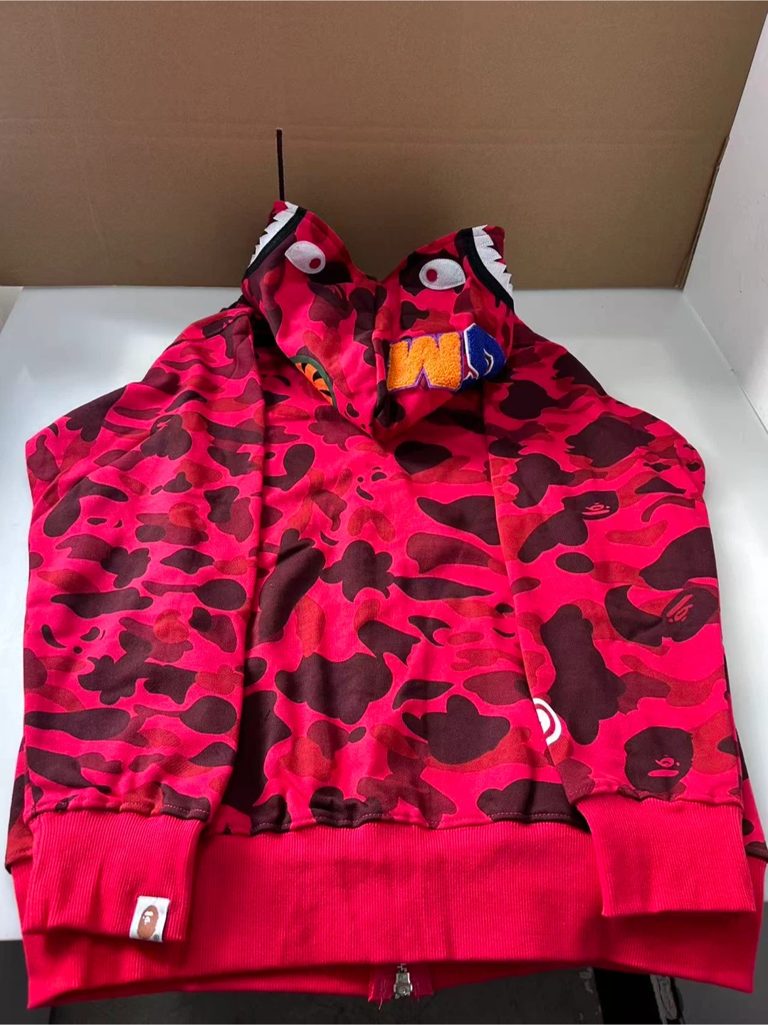 BAPE Shark Full-Zip Hoodie Red Camo - photo 4