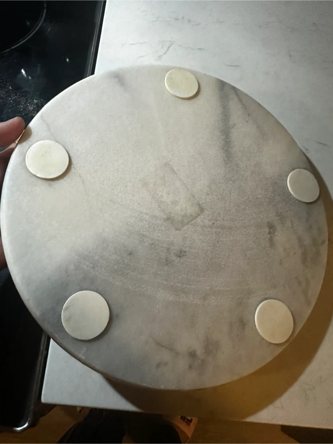 Round White Marble chakla or roti maker - photo 3