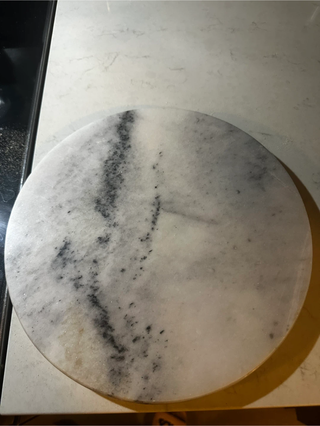 Round White Marble chakla or roti maker - photo 4