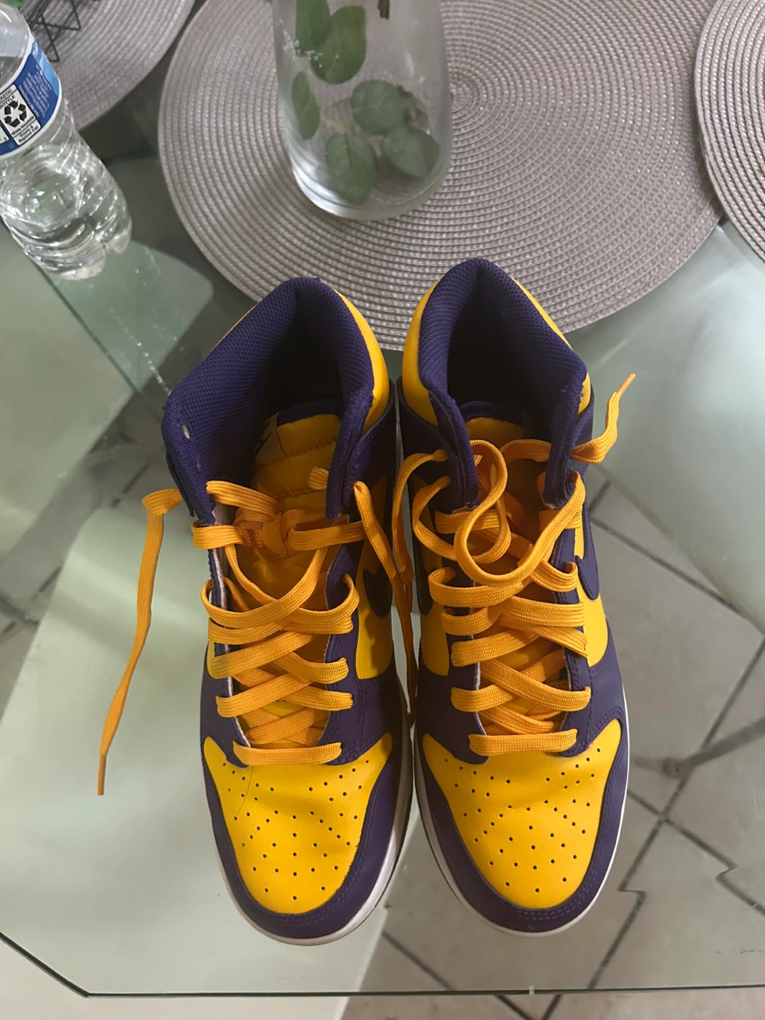 Nike Dunk High Lakers Purple and Gold Sneakers
