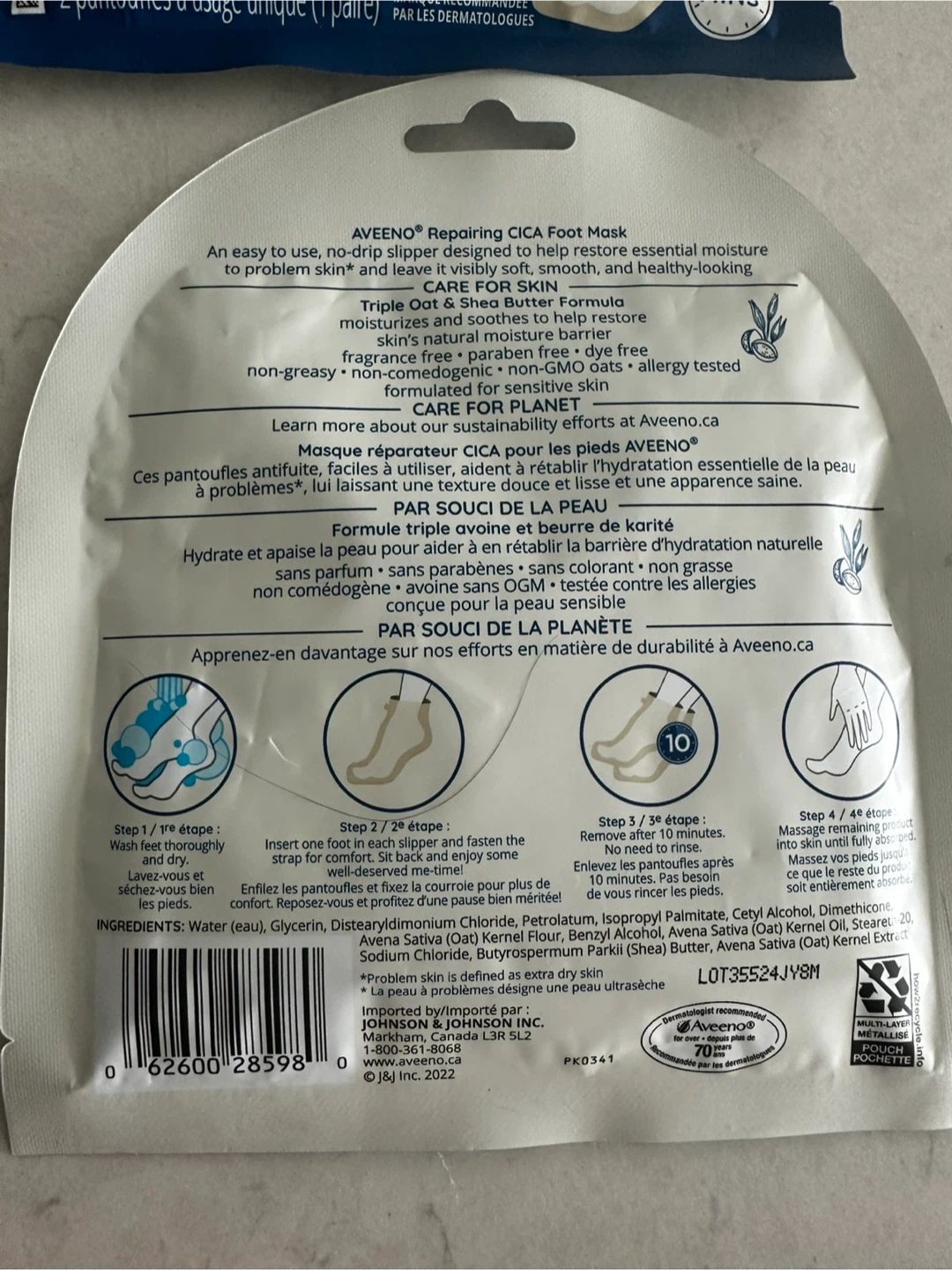 5 Pack Aveeno Repairing CICA Foot Masks - photo 5