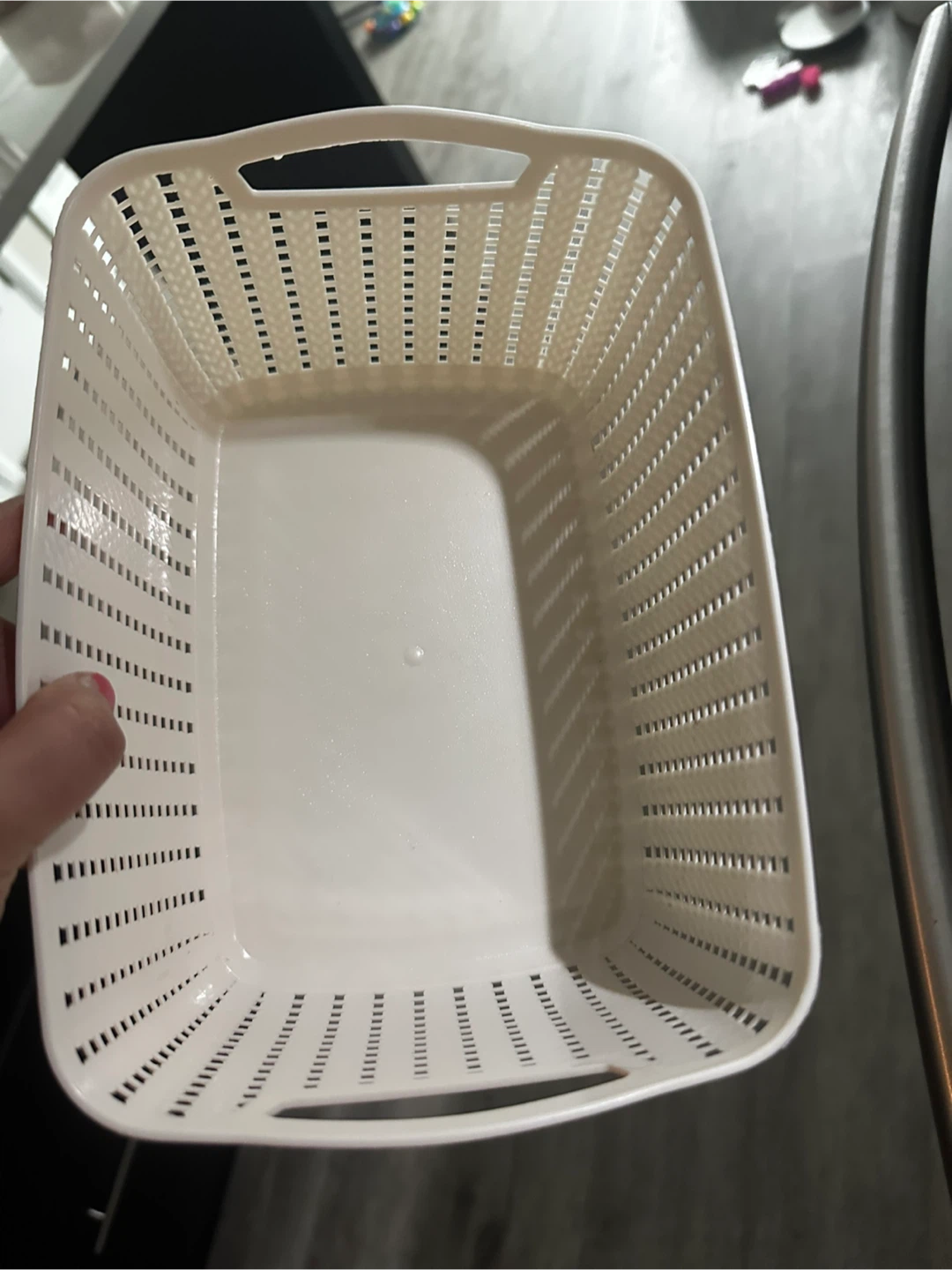 White Plastic Storage Basket