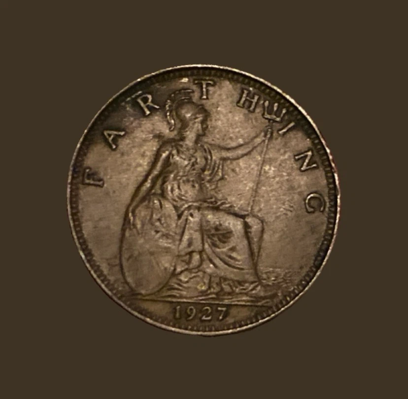 1927 British Farthing Coin - photo 2