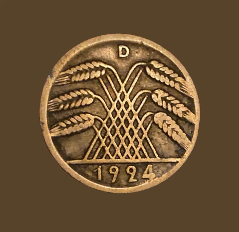 1924 Deutsches Reich 10 Rentenpfennig coin