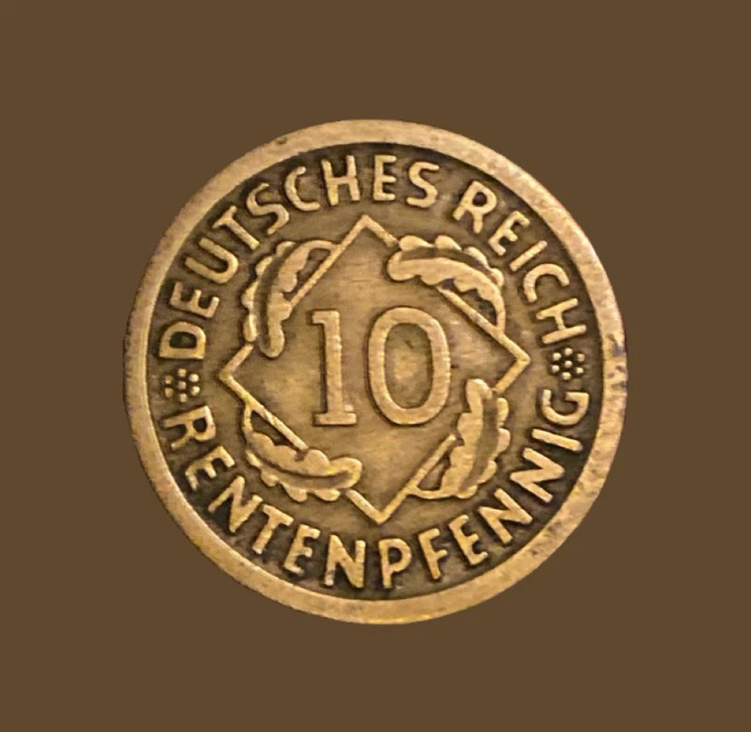 1924 Deutsches Reich 10 Rentenpfennig coin - photo 2