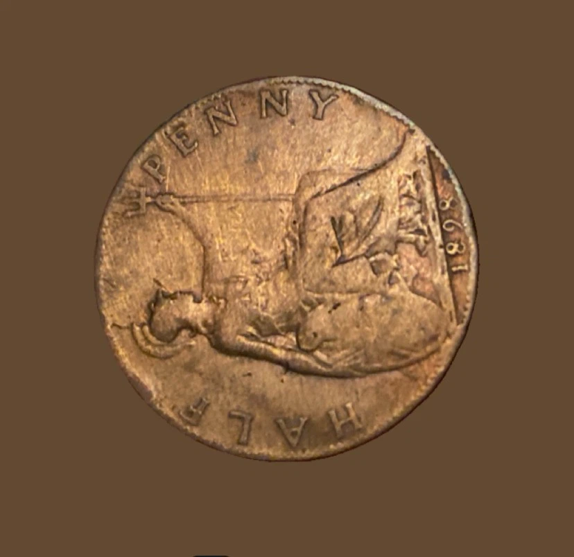 1898 Queen Victoria Half Penny Coin - photo 2
