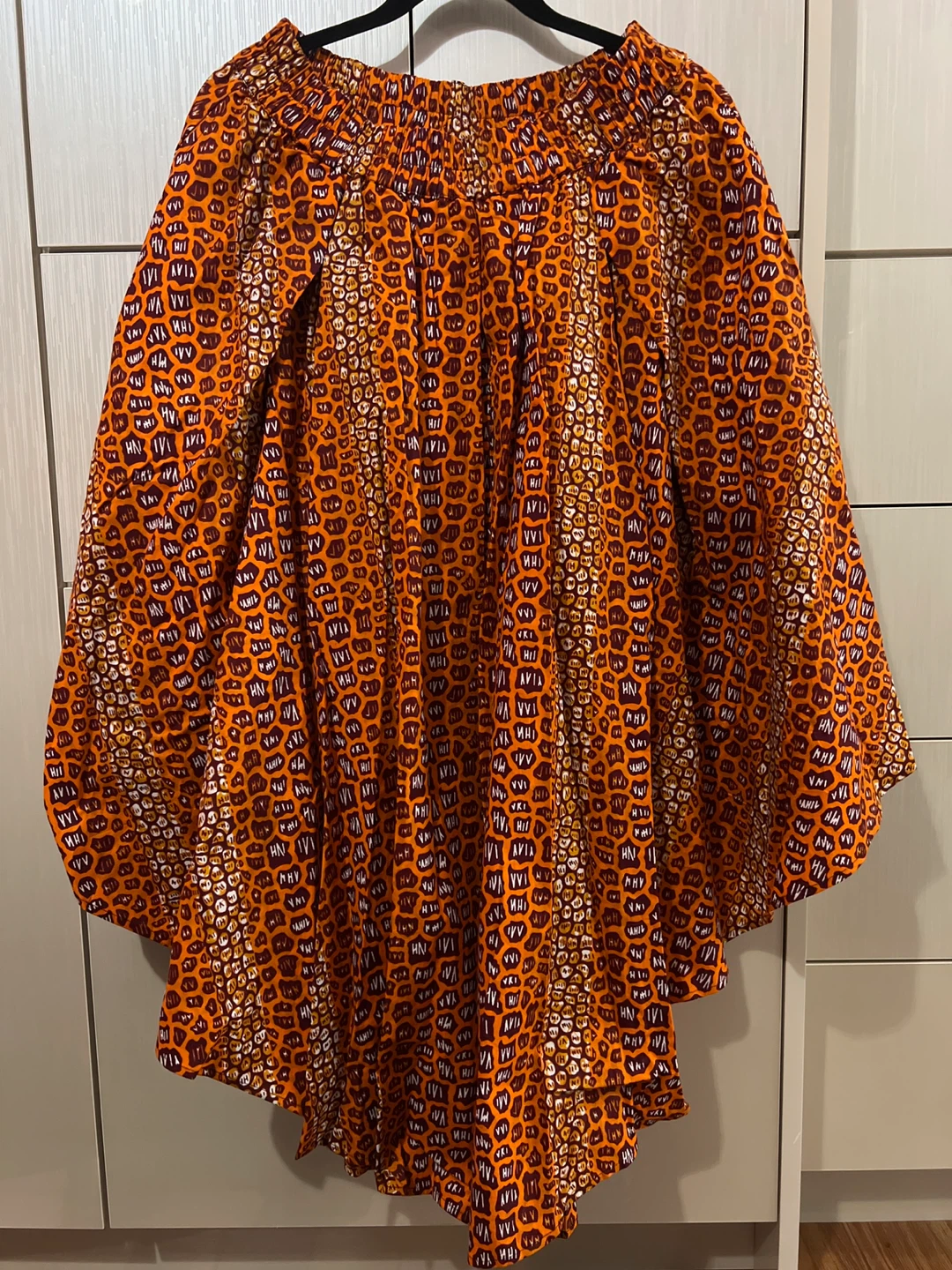 Orange V-shaped Hem Skirt