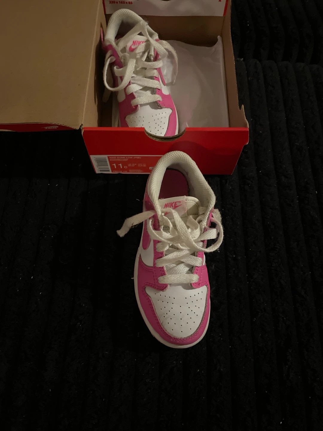 Nike Dunk Low (PS) Pink and White Shoes