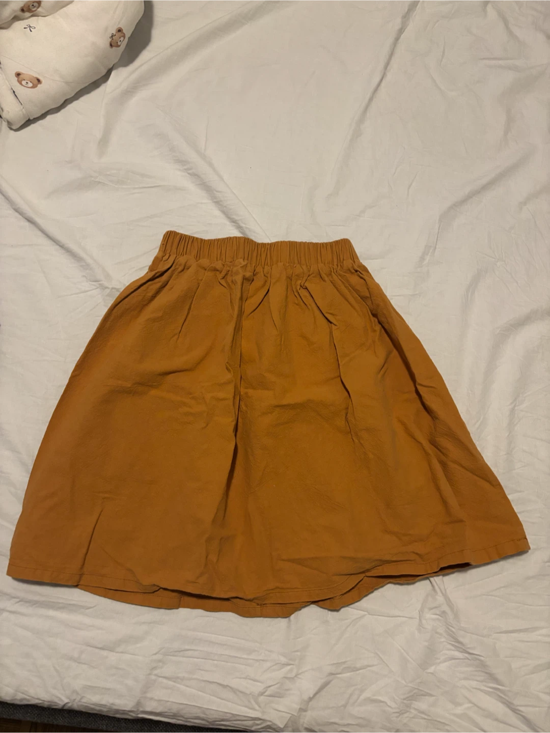 Mustard Yellow Elastic Waist Skirt