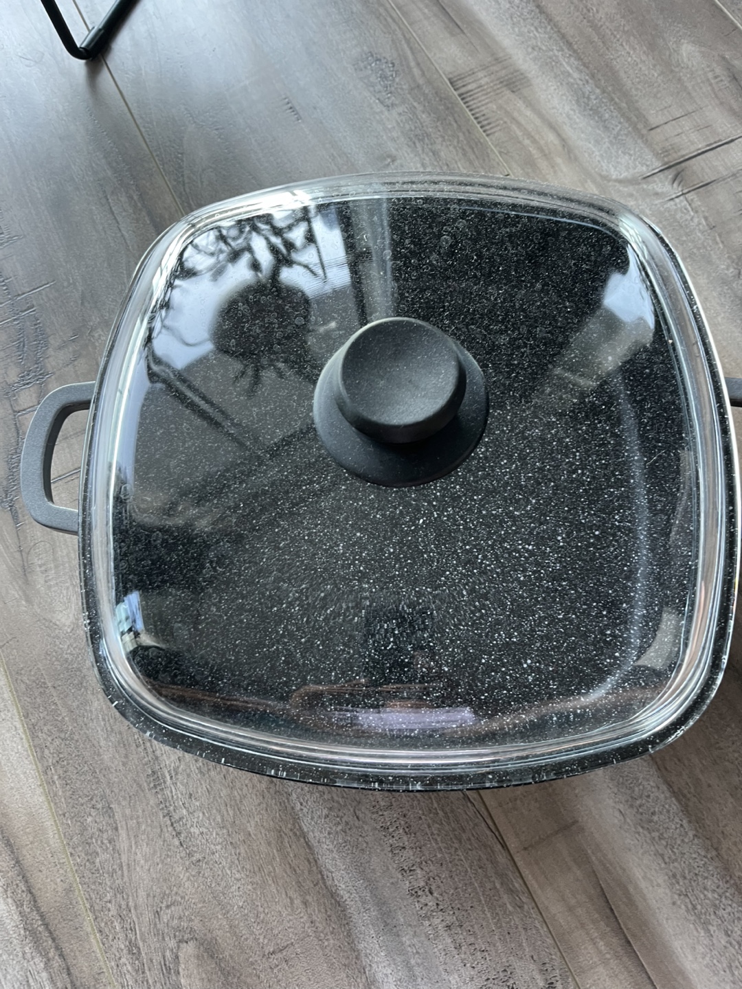 Square Granite-Style Cooking Pan with Lid