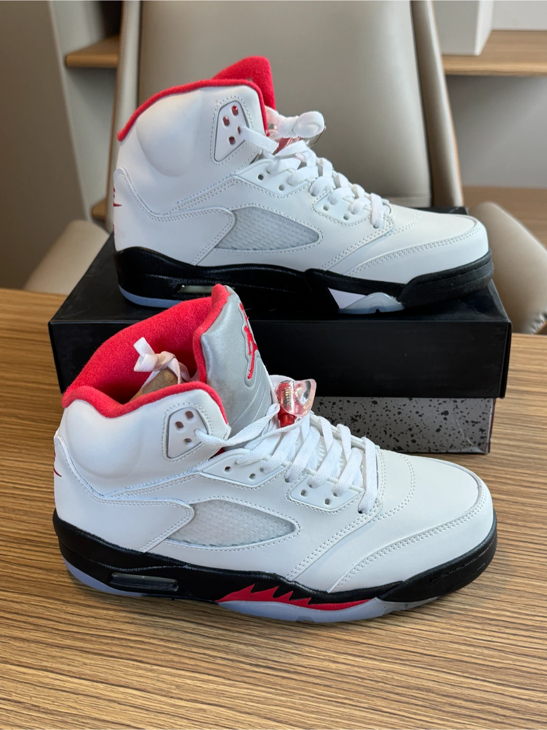 Air Jordan 5 Retro White Red Black