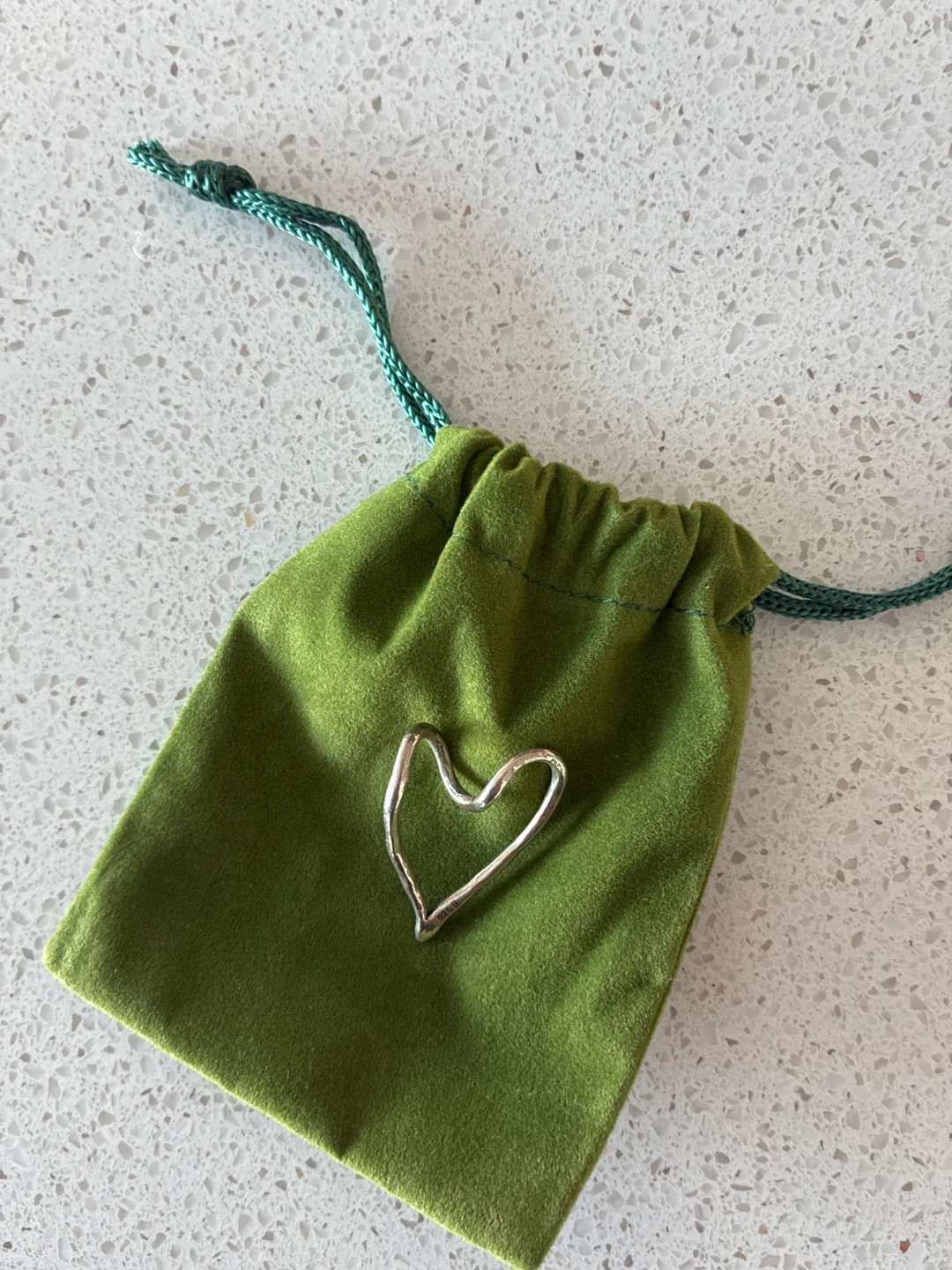 925 Sterling Silver Custom Heart Squiggle Pendant - photo 2