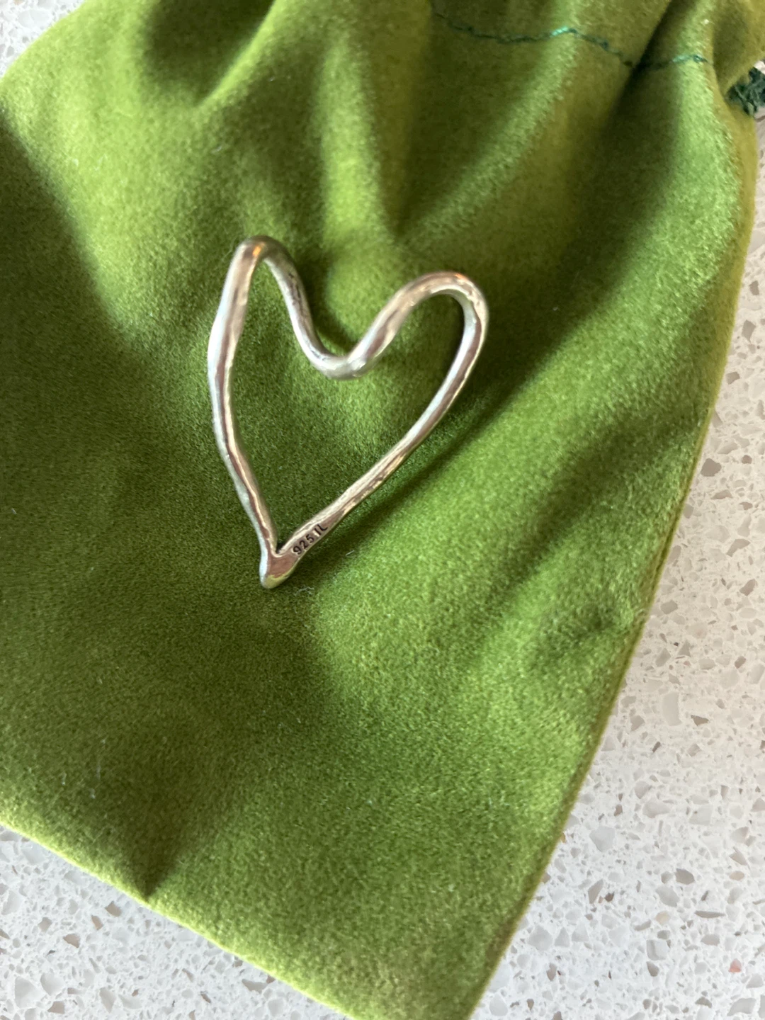 925 Sterling Silver Custom Heart Squiggle Pendant - photo 3