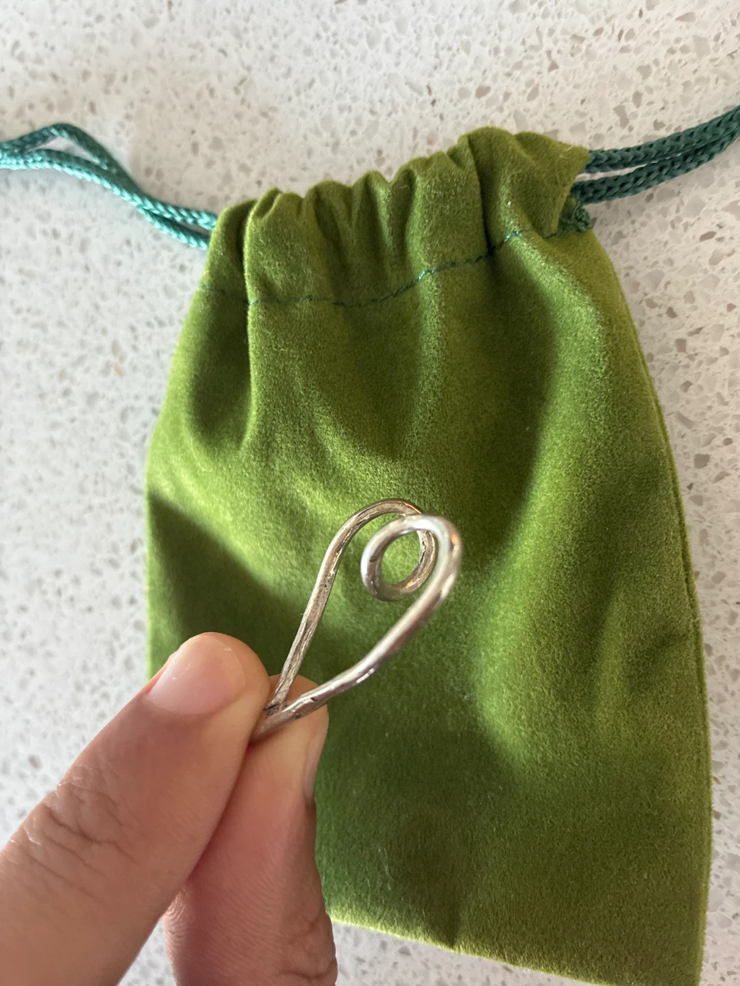 925 Sterling Silver Custom Heart Squiggle Pendant - photo 4