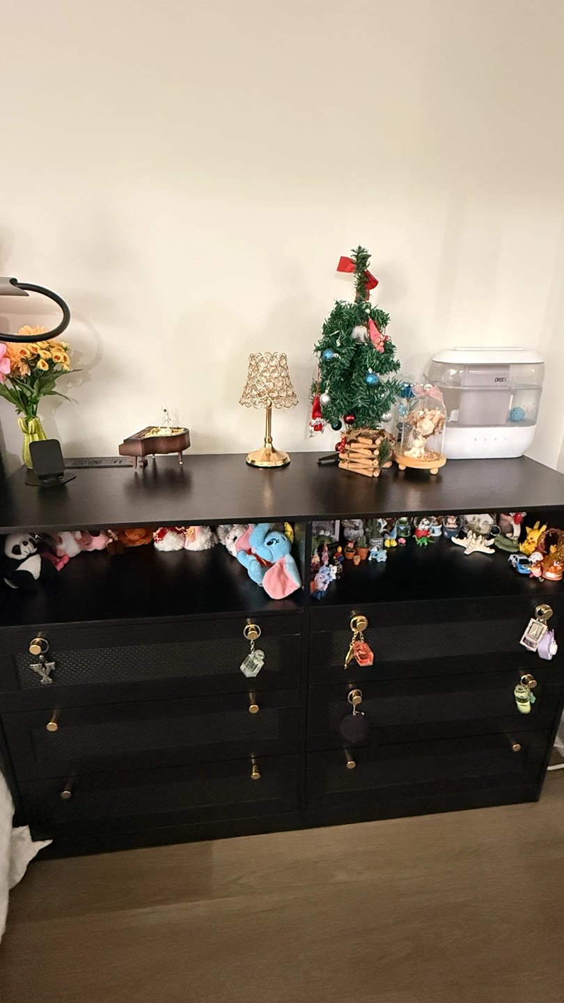 Black Dresser with 6 Drawers