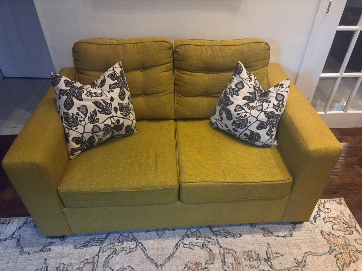 Mustard Yellow Loveseat - photo 3