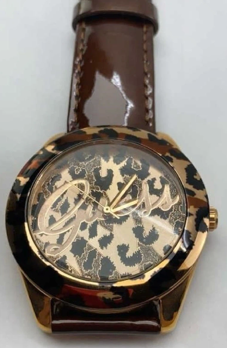 Guess Leopard Print Wristwatch