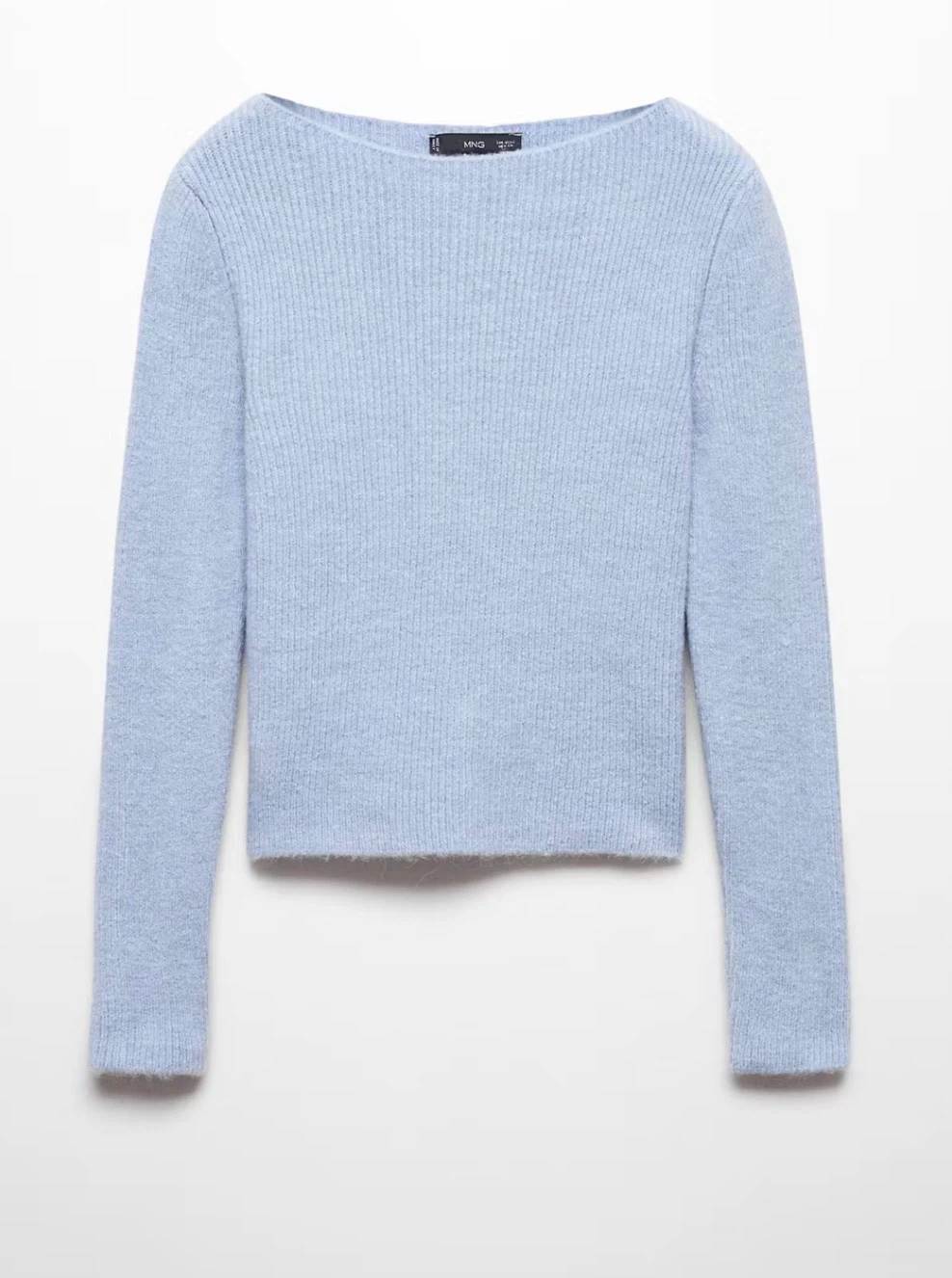 Mango Blue Ribbed Boat Neck Sweater - photo 4