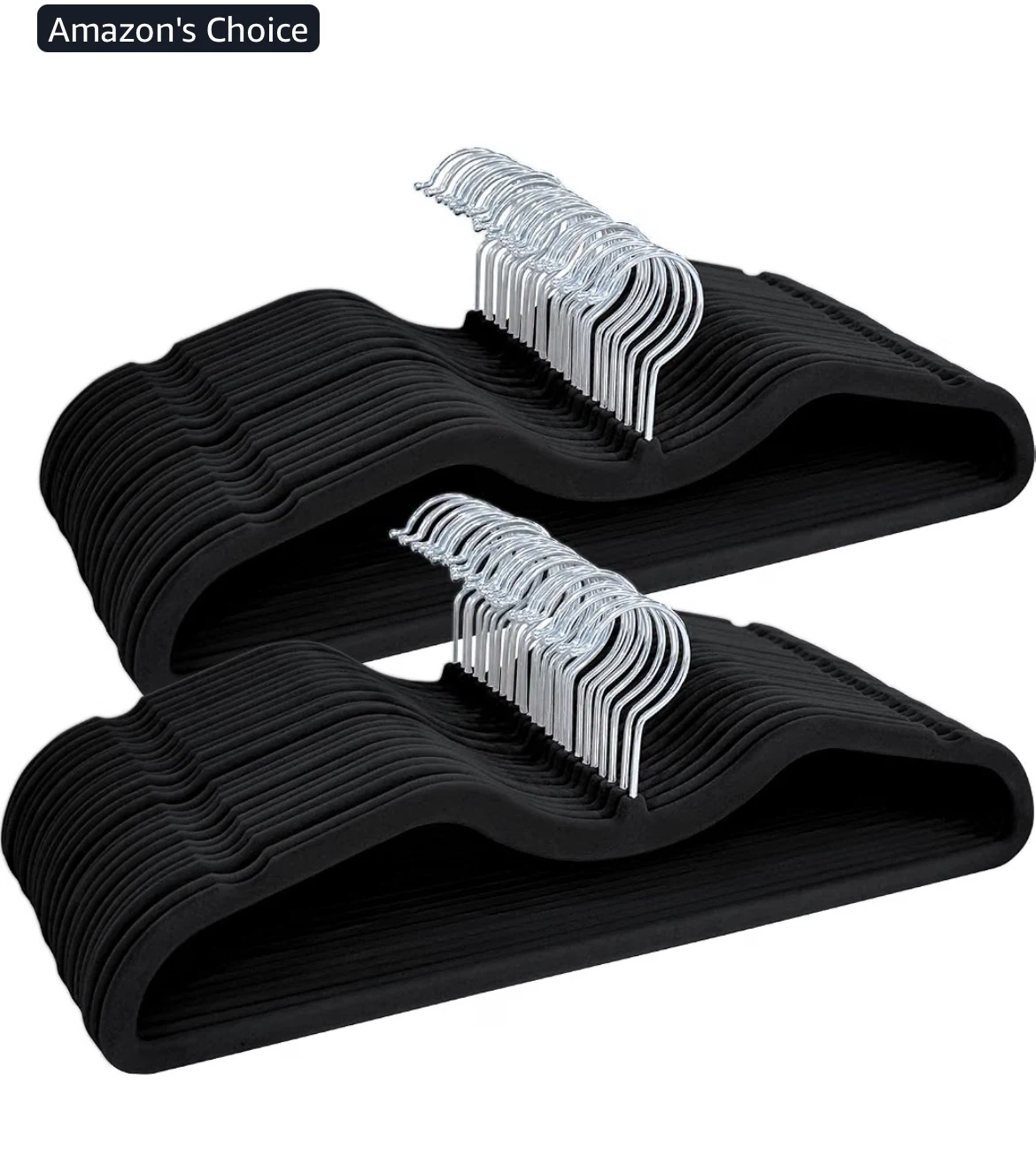Set of Black Velvet Clothes Hangers