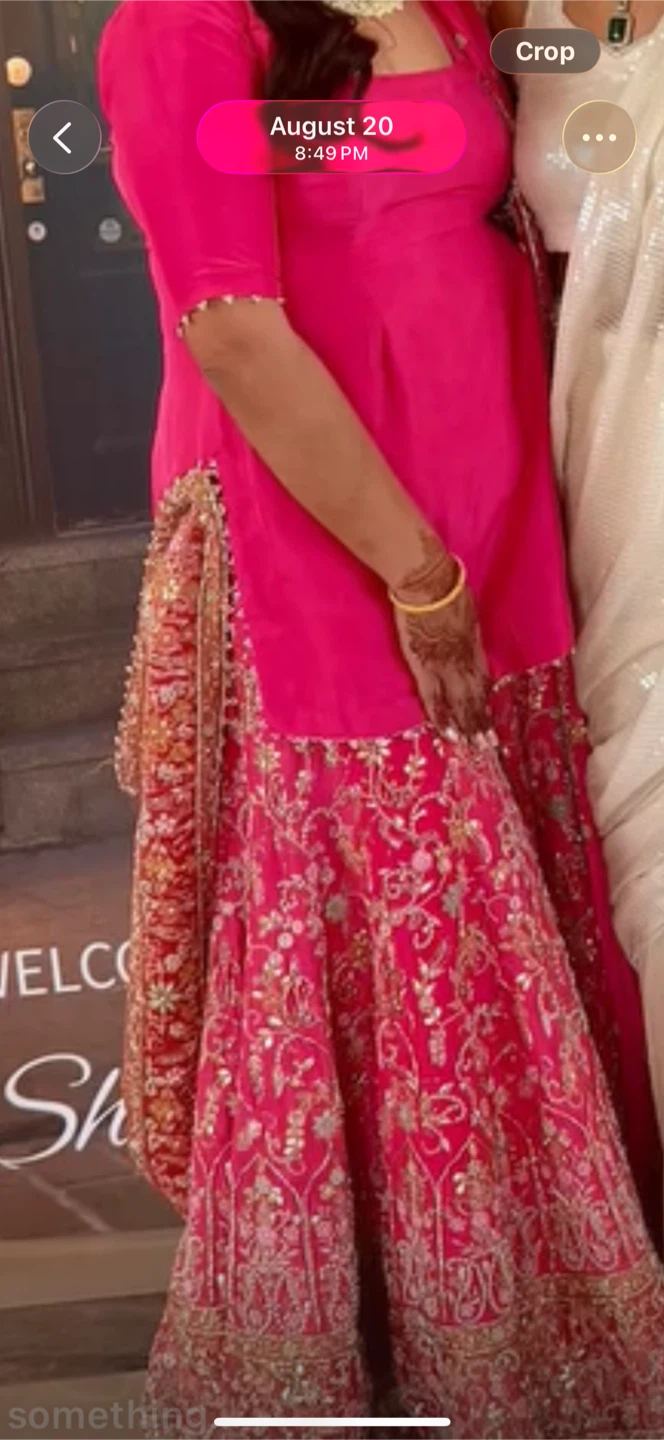 Designer Pink Embroidered sharara Set