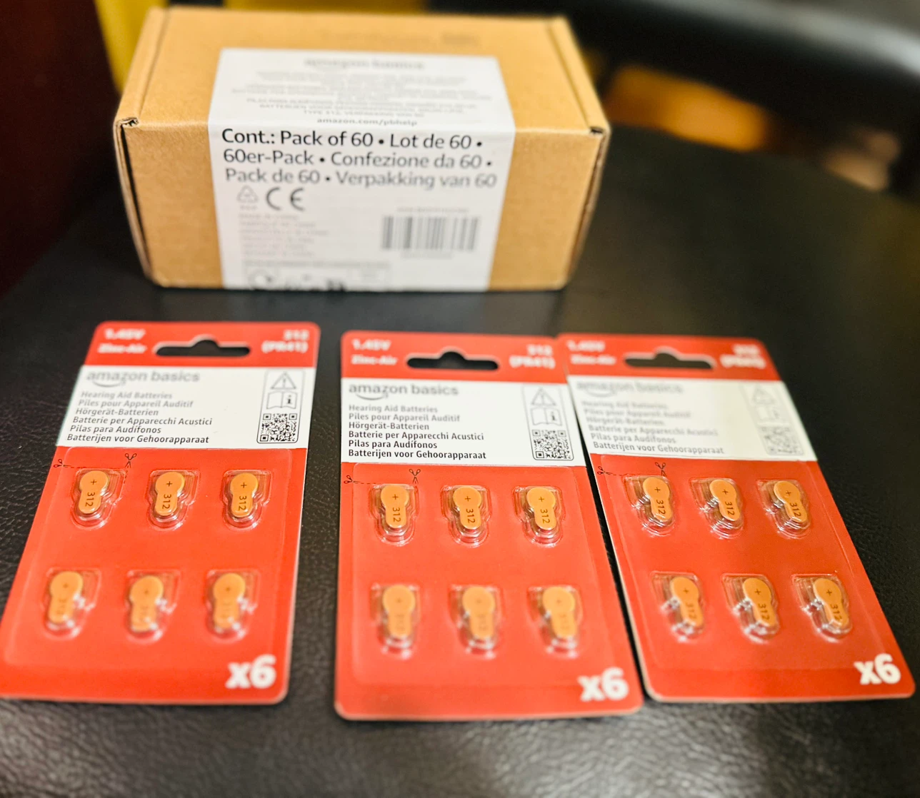 Amazon Basics Size 312 Hearing Aid Batteries, 90 each. - photo 2