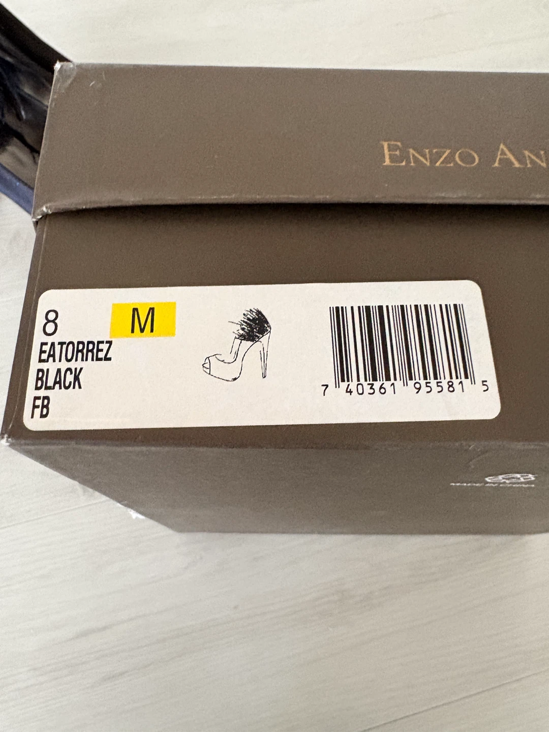 Enzo Angiolini Black Feather Peep-Toe Heels - photo 5