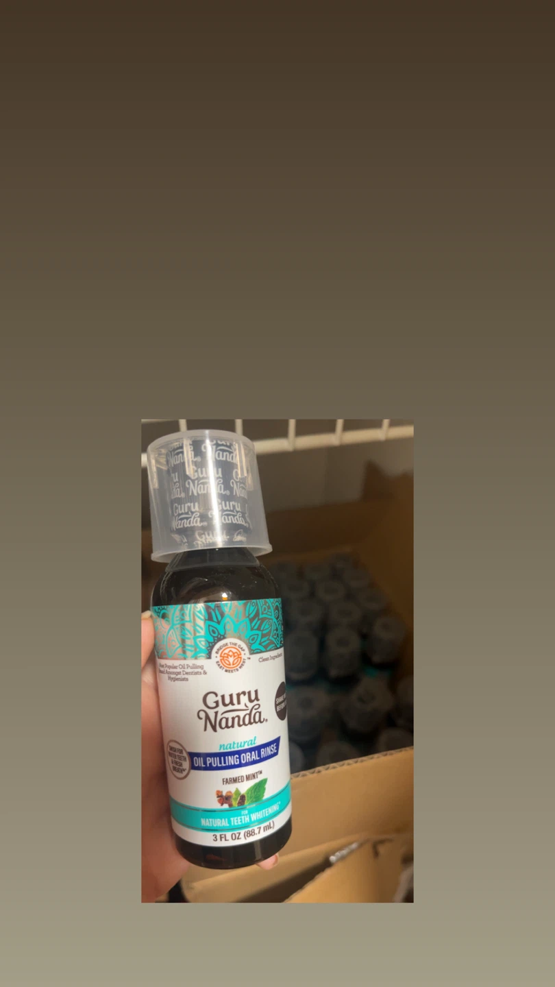 GuruNanda Natural Oil Pulling Oral Rinse Farmed Mint