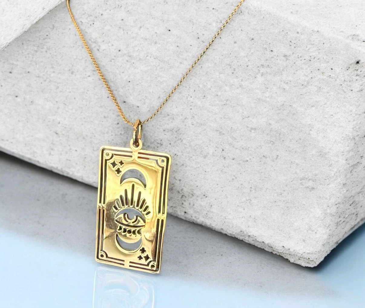 Gold-tone Evil Eye Pendant Necklace