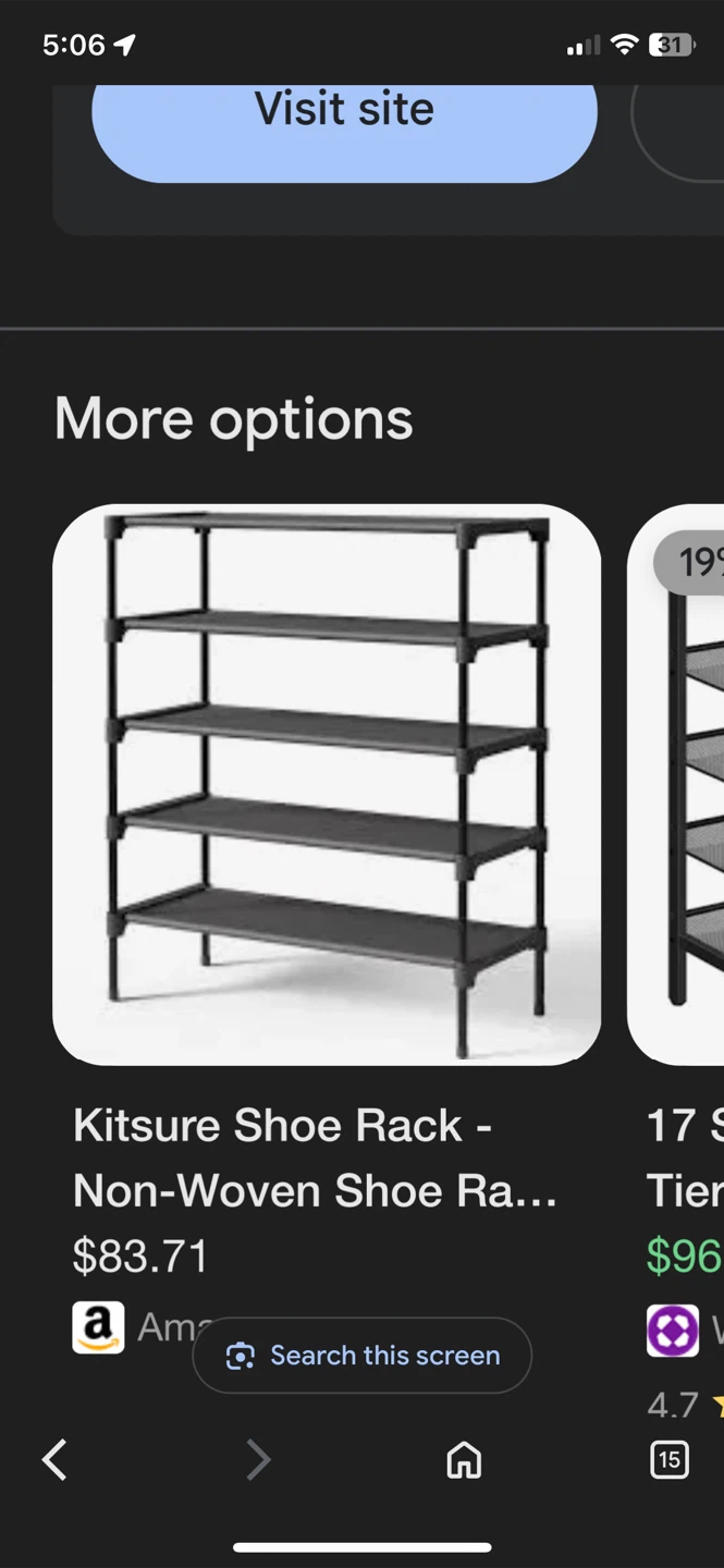 Kitsure 5-Tier Shoe Rack - Non-Woven - photo 3