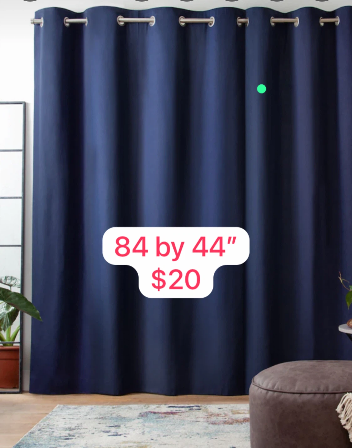 Navy Blue Curtains - 84" x 44" - photo 2