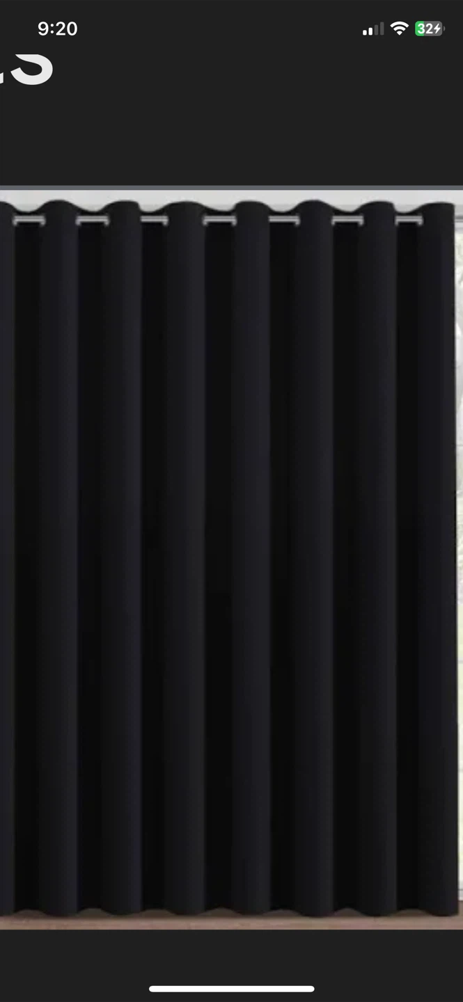 2 Black Curtains - 84" x 68"