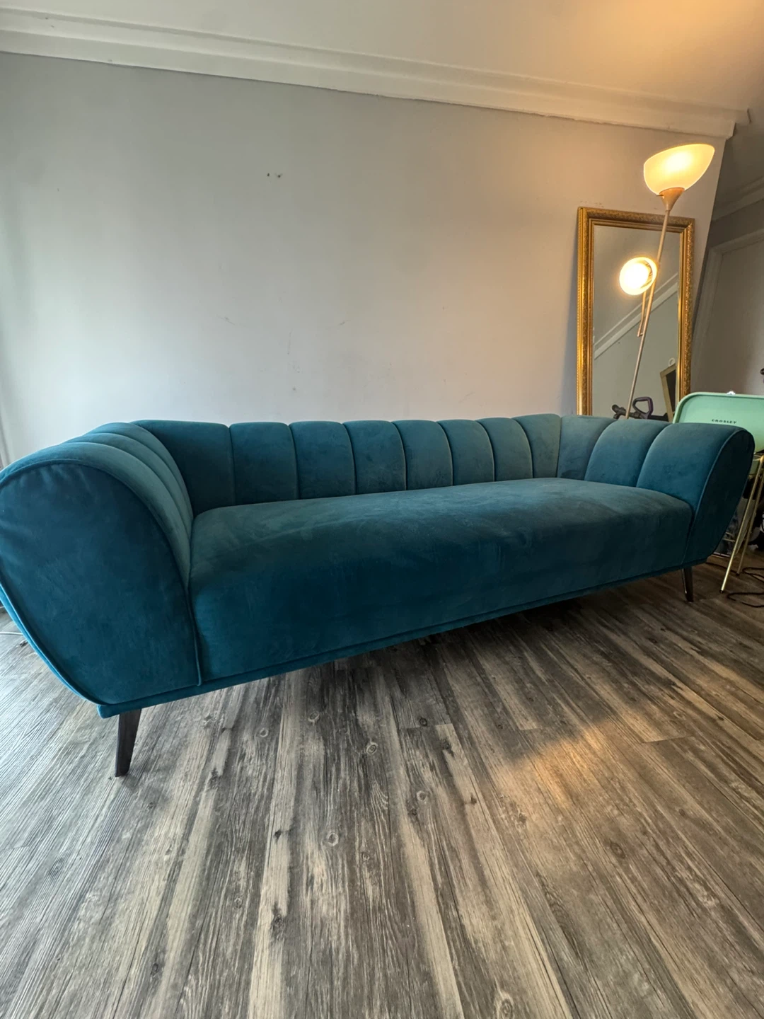 Tufted Teal Sofa