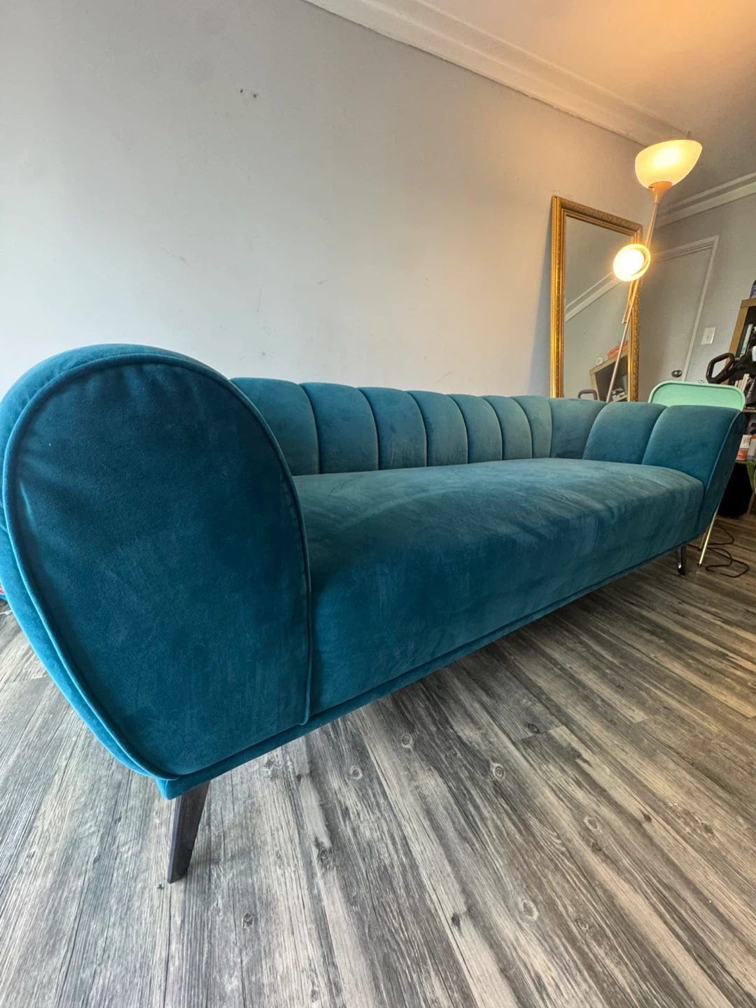 Tufted Teal Sofa - photo 2